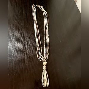 Ivory Elephant on Wood Beaded and Leather Necklace